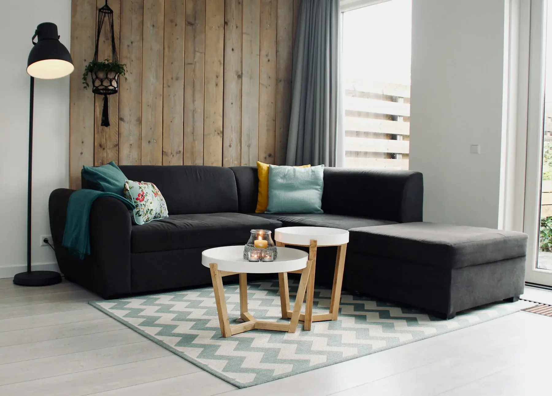 Charcoal L-shape sectional sofa