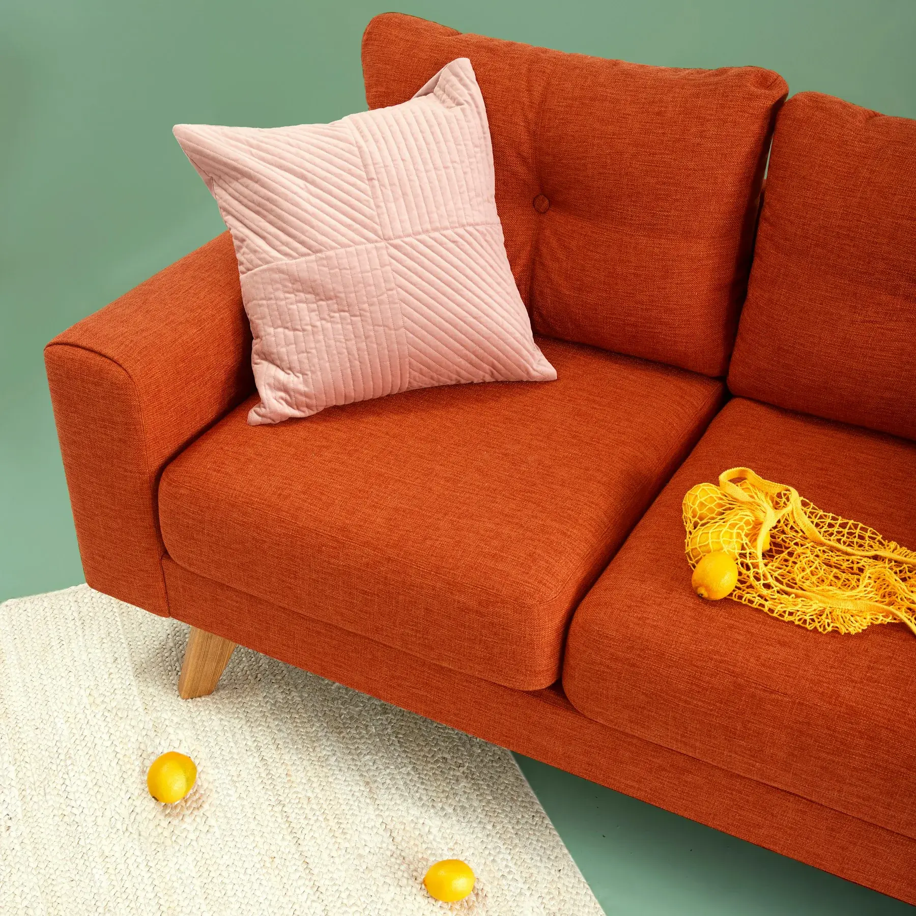 Burnt orange lounge sofa